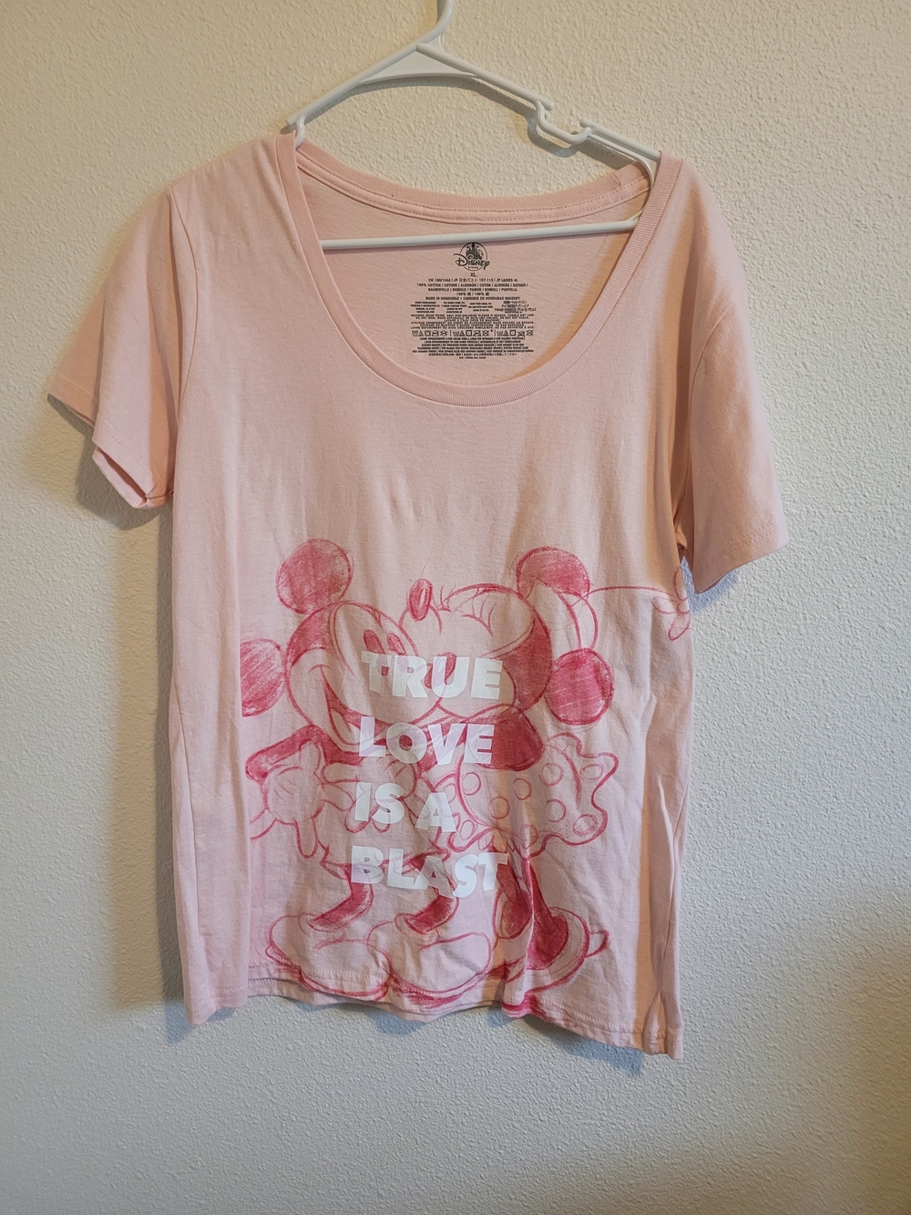 Disney Pink Short Sleeve Mickey And Minnie Tee # 358